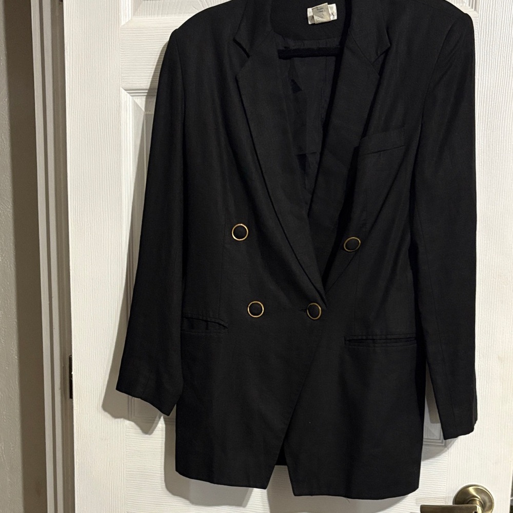 Agenda Black Linen Blend Jacket